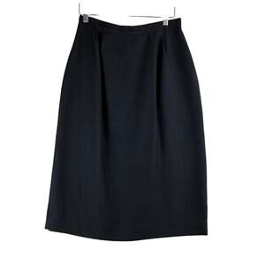 Vintage Kasper ASL Black Lined Pencil Skirt Women’s 8/26” Pockets Career Office